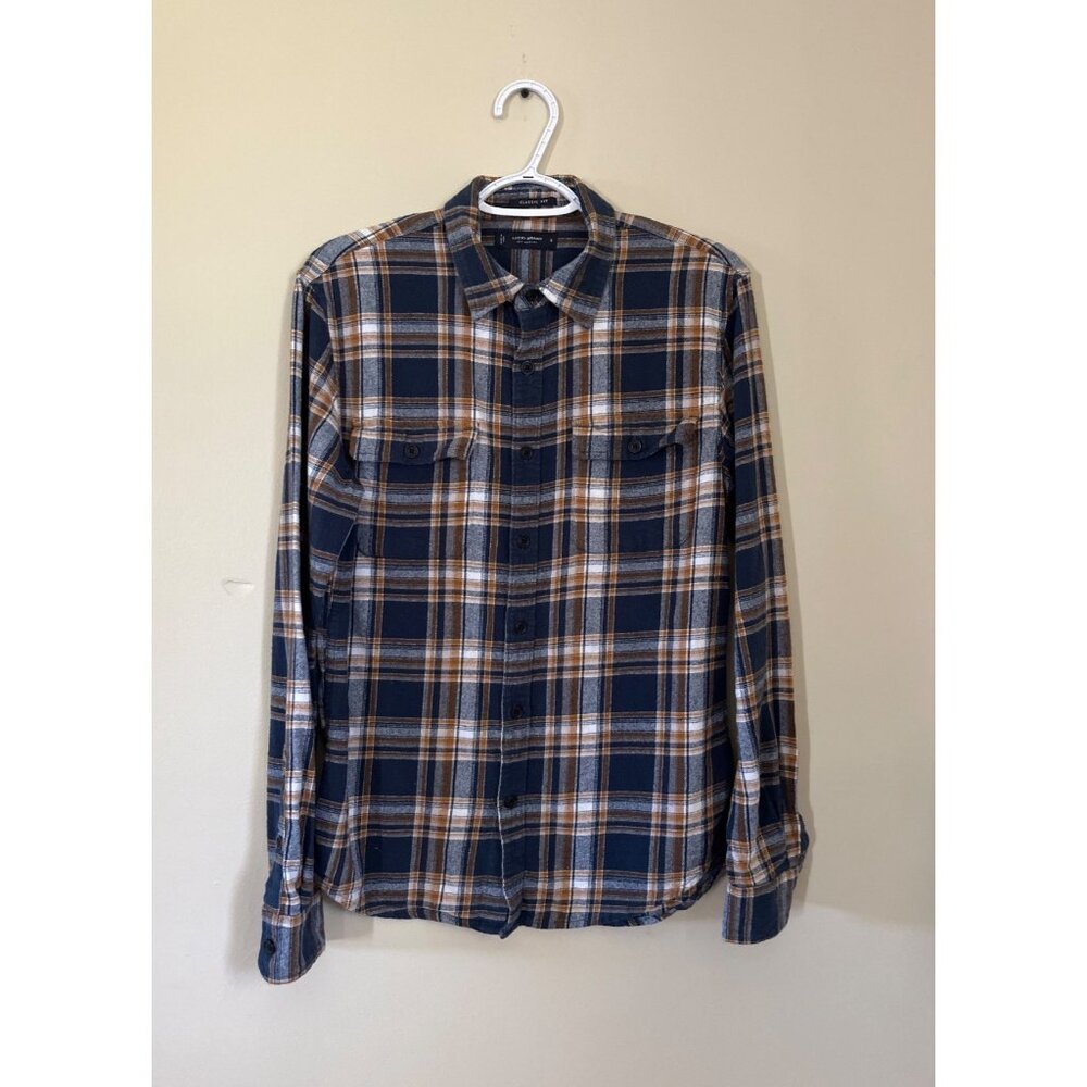 Lucky Brand Mens Small Humboldt Woven Plaid Flannel Button Down Shirt